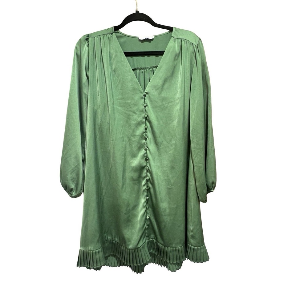 Reformed Green‎ Maxi Mini Accordion Dress Medium - Picture 6 of 11